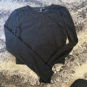 Windsor Black Fitted Embellished Long Sleeve Hoodie